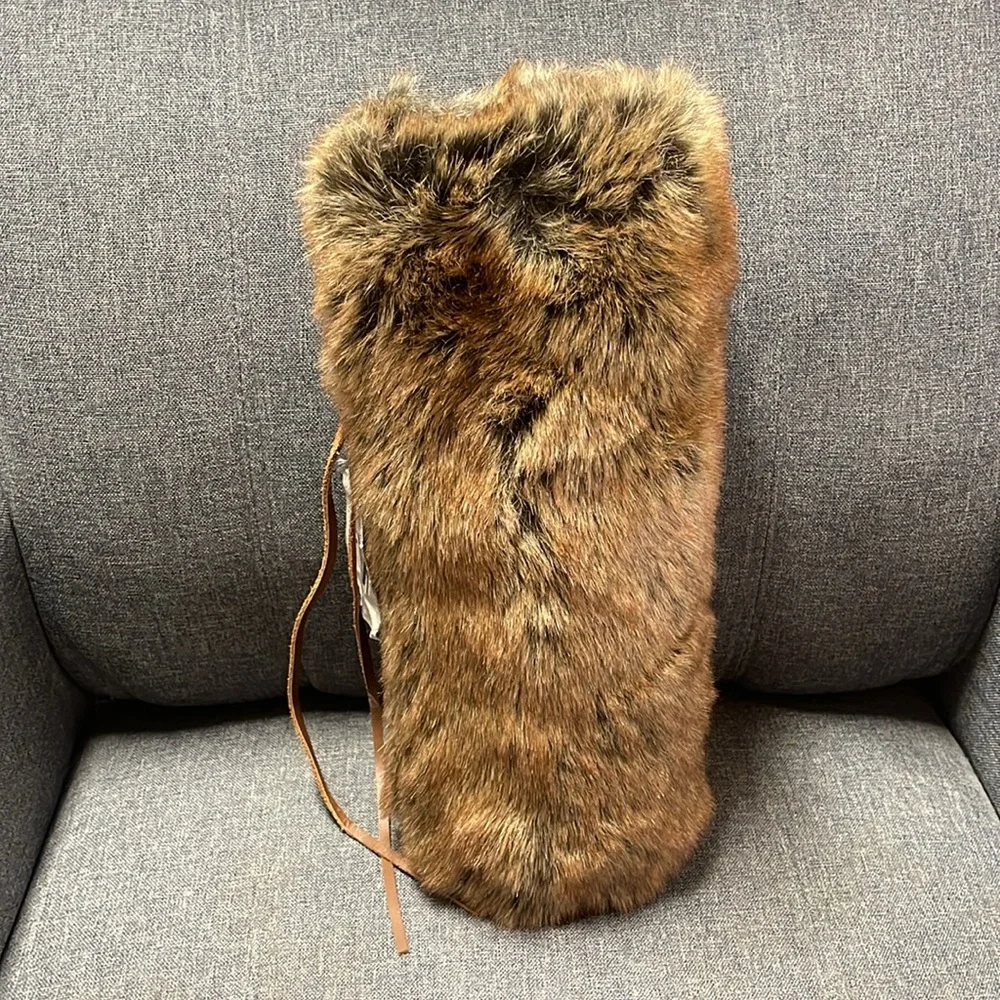 Restoration Hardware Faux Fur Wine Bag
